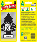 LITTLE TREES Air Fresheners Car Air Freshener. Hanging Tree Provides Long Lasting Scent for Auto or Home. Black Ice, 24 Air Fresheners