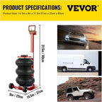 Bag Air Jack 6600lbs Capacity, Folding Rod Fast Lifting, Pneumatic Jack  Lift 3T, Pneumatic Car Jack with Two Wheels for  Car Lifting Jack Repair