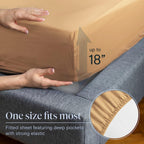 LuxClub 6 PC Queen Sheet Set Bamboo Sheets Deep Pockets 18" Eco Friendly Wrinkle Free Cooling Sheets Machine Washable Hotel Bedding Silky Soft - Gold Queen