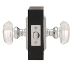 Studio Plate 2-3/8 in. Backset Bright Chrome Privacy Bed/Bath Oval Clear Crystal Glass Door Knob