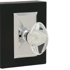 Studio Plate 2-3/8 in. Backset Bright Chrome Privacy Bed/Bath Oval Clear Crystal Glass Door Knob