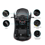 Ktaxon 12V Kids Electric Ride on Cars Battery Powered Motorized Vehicles, Remote Control, 3 Speeds, LED Headlights, MP3 Player, Horn - Black