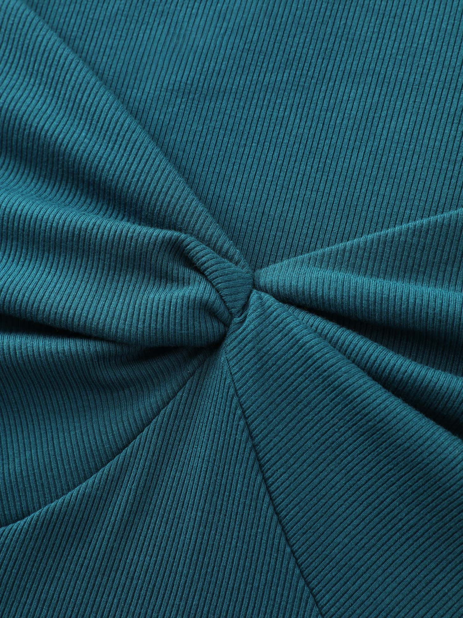 Supersoft Stretchy Ribbed Sweetheart Neckline Knit Top