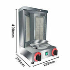 Shawarma Doner Kebab Machine Gyro Grill with 2 Burner Vertical Broiler for