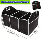 1pc Universal Car Trunk Organizer, Portable Foldable Waterproof Auto StoraBag With 3 Compartments, For SUV, Truck, Van, Sedan