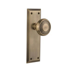 York Plate 2-3/8 in. Backset Antique Brass PassaHall/Closet Deco Door Knob