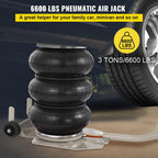 BestEquip 3 Bag Air Jack 6600LBS Capacity Pneumatic Jack 16 Inch Lifting Height Pneumatic Air Jack Fits on Soft and Easy-Collapsing Terrain (6600LBS)