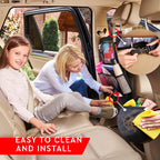 Helteko Backseat Car Organizer, Kick Mats Back Seat Protector with Touch Screen Tablet Holder, Car Back Seat Organizer for Kids, Car Travel Accessories, Kick Mat with 9 Storage Pockets 2 Pack, Black