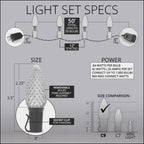 OptiCore 49 ft. 50-Light LED Blue and Cool White Faceted C9 String Light Set
