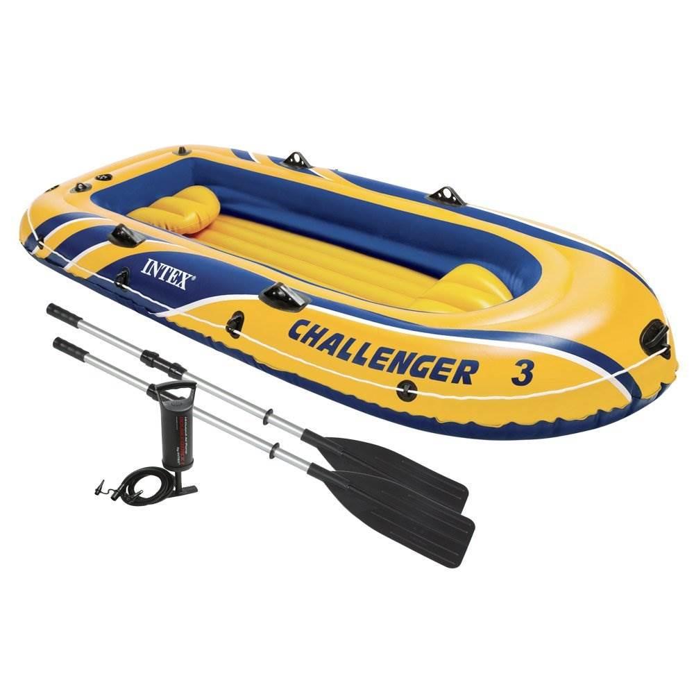 Challenger 3 Inflatable Raft Boat Set &amp; 2 Eight Speed Trolling Motors