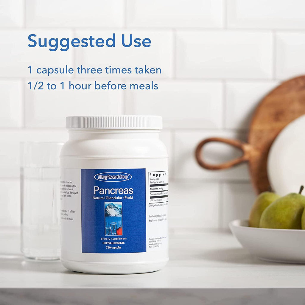 Allergy Research Group - Pancreas Pork - Natural Glandular, Digestive Support - 720 Vegicaps