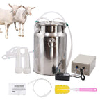 PAULOZYN Goat MilMachine Milker Electric with 10L Bucket Automatic Portable Plug-in Speed Adjustable Vacuum Pump MilSupplies with Tube Brush (Pulsation Type)