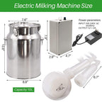 PAULOZYN Goat MilMachine Milker Electric with 10L Bucket Automatic Portable Plug-in Speed Adjustable Vacuum Pump MilSupplies with Tube Brush (Pulsation Type)