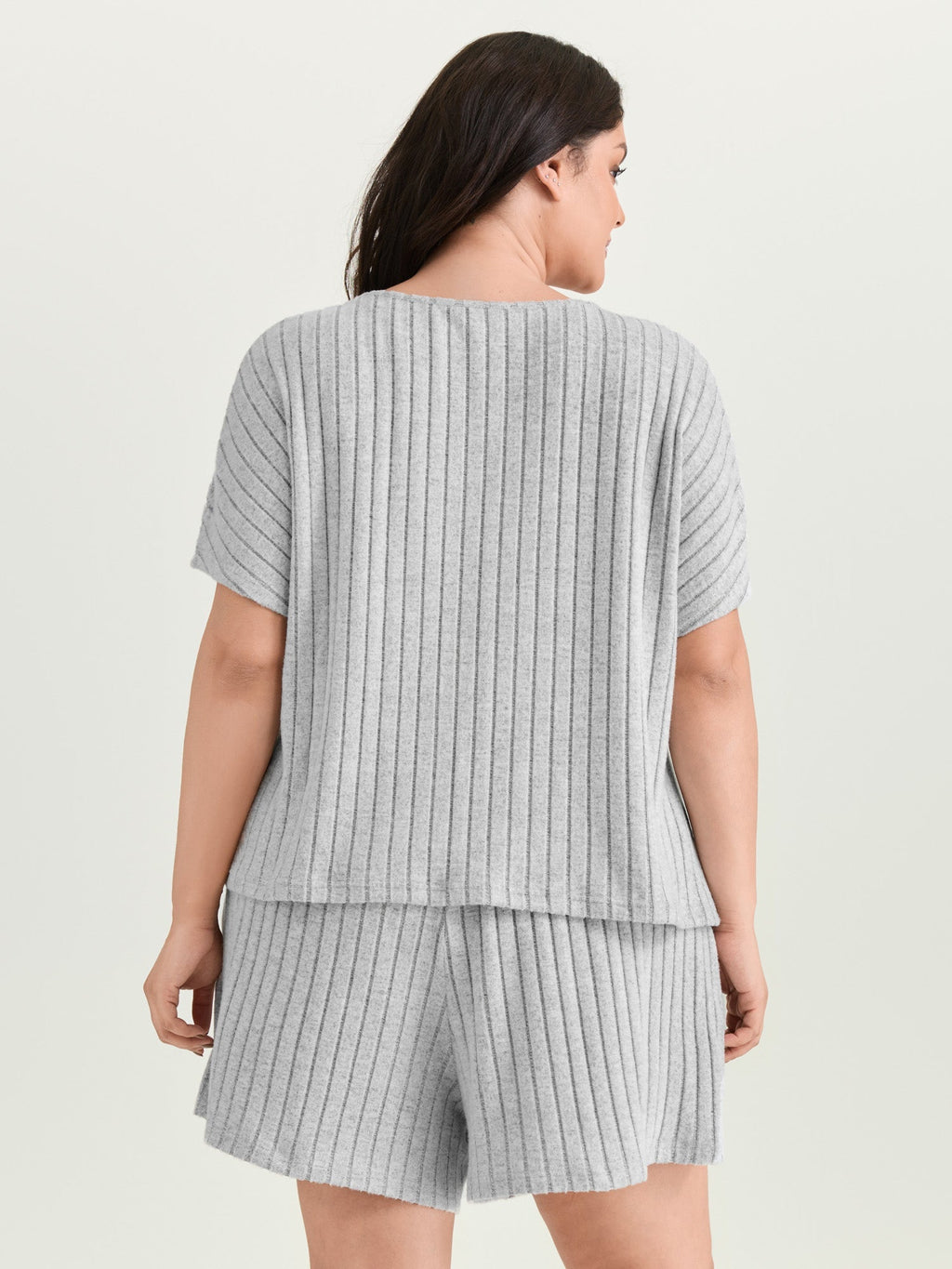 Stretchy-Fit Ribbed Texture Lounge Set