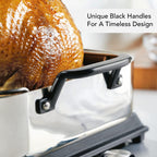 KitchenAid 5-Ply Clad Stainless Steel Roasting Pan / Roaster with Removable Rack, 15 Inch x 11.5 Inch - Polished Stainless Steel