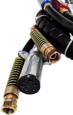 TORQUE 12ft 3 in 1 ABS & Air Power Line Hose Kit Airline Air Hose with Glad Hands Wrap 7 Way Electrical Cable with Handle Grip & Gladhands for Semi Truck Trailer Tractor (TR813212)