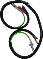 TORQUE 12ft 3 in 1 ABS & Power Air Line Hose Kit Airline Air Hose Wrap 7 Way Electrical Cable Air Lines with Handle Grip Airlines for Semi Truck Trailer Tractor (TR813212)