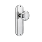 Deco Plate 2-3/8 in. Backset Bright Chrome Privacy Bed/Bath Deco Door Knob