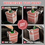 K KNODEL Car Trash Can, Waterproof Car Garbage Can, Car Trash Bag with Lid, Leak-Proof Car Trash Bin, Car Trash Hanging (Red, Medium)