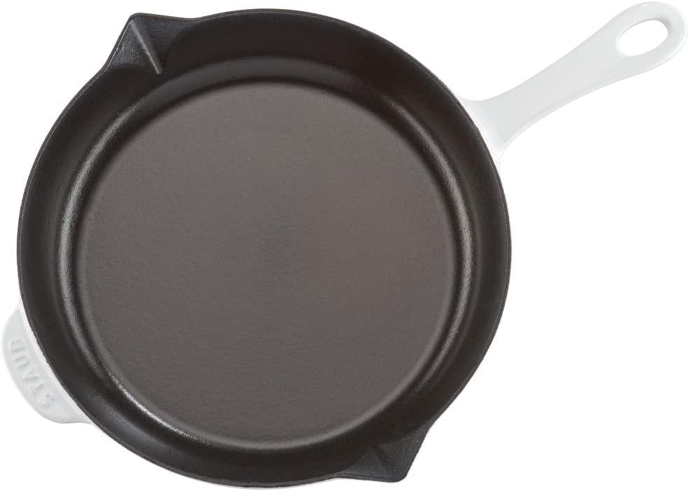 Staub Cast Iron 10-inch Fry Pan - White, Made in France
