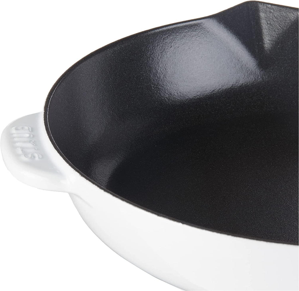 Staub Cast Iron 10-inch Fry Pan - White, Made in France