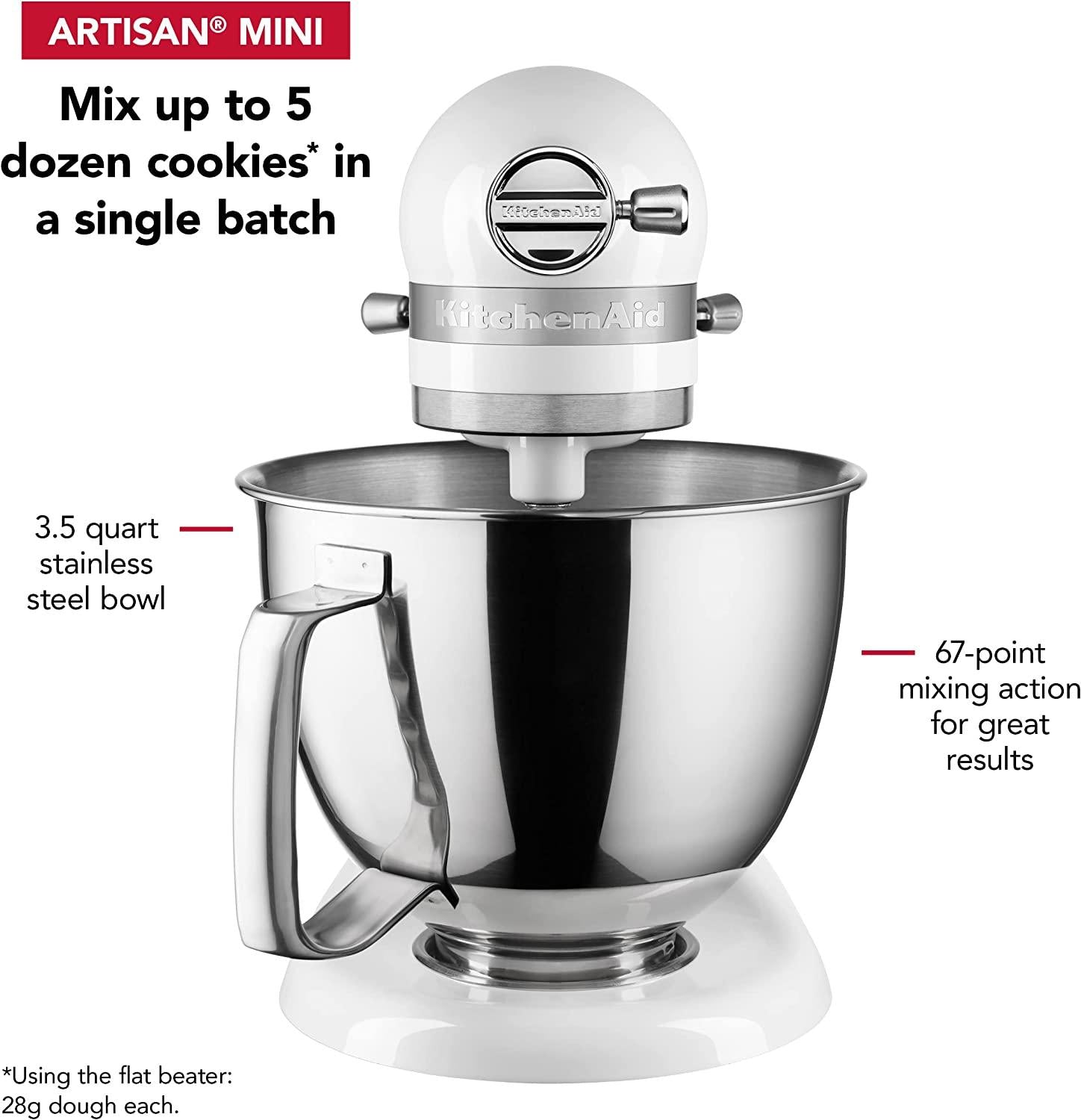 Kitchenaid Artisan Mini Plus 3.5-Qt. Tilt-Head Stand Mixer with Flex Edge Beater