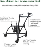 Ka Newly Grill Rolling Cart with Handler + Foot Putter for LarBig Green