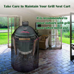Ka Newly Grill Rolling Cart with Handler + Foot Putter for LarBig Green