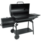 36IN Outdoor BBQ Barrel Charcoal Grill with Offset Smoker CC2036F