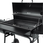 36IN Outdoor BBQ Barrel Charcoal Grill with Offset Smoker CC2036F