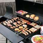 36IN Outdoor BBQ Barrel Charcoal Grill with Offset Smoker CC2036F