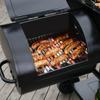 36IN Outdoor BBQ Barrel Charcoal Grill with Offset Smoker CC2036F