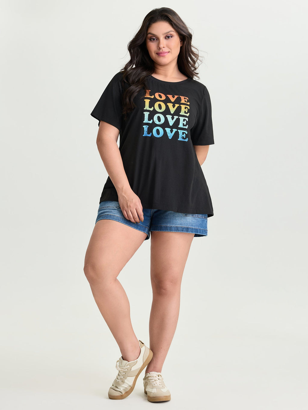 Supersoft Vibrant Love Print Stretchy Fit T-Shirt
