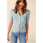 floral short sleeve blouse