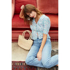floral short sleeve blouse