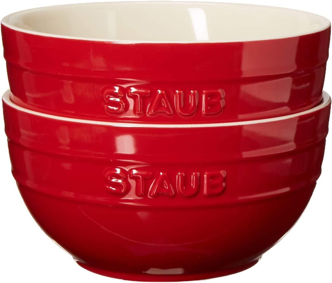 STAUB Ceramics Universal Bowl Set, 6.5-inch, Cherry