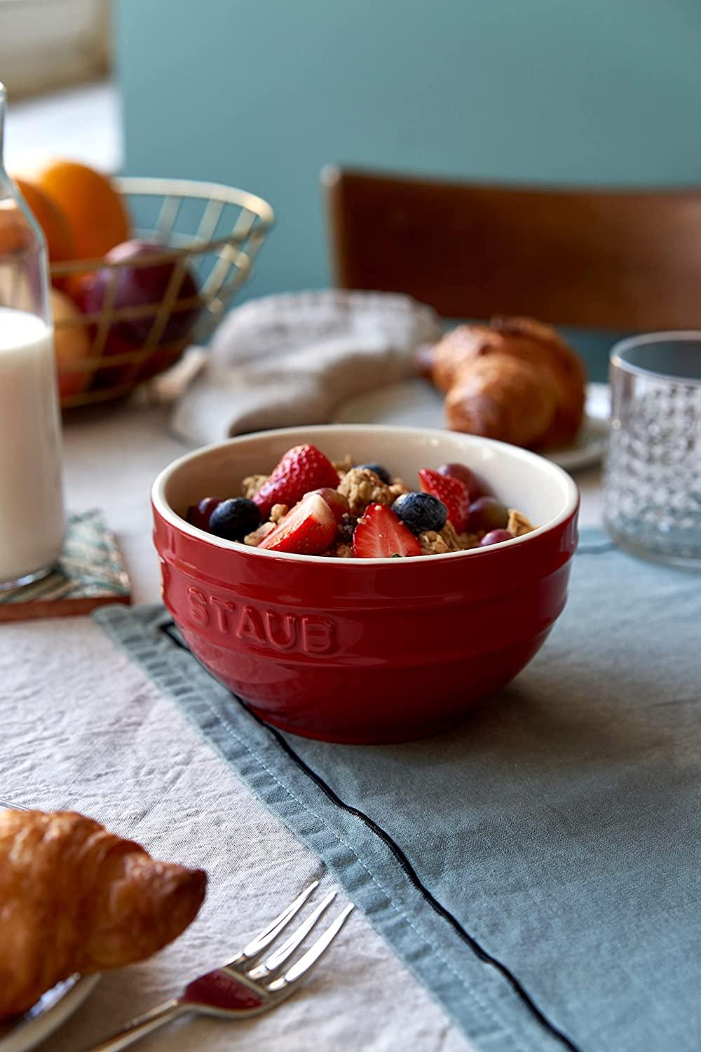 STAUB Ceramics Universal Bowl Set, 6.5-inch, Cherry