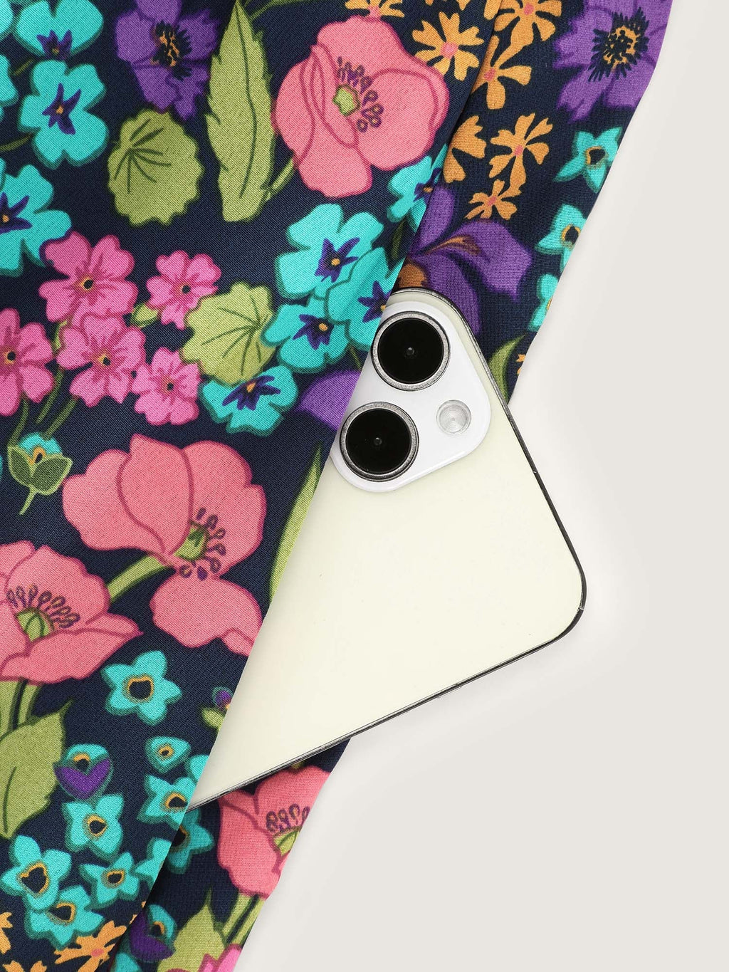 Playful Floral Print Shirred Midi Dress