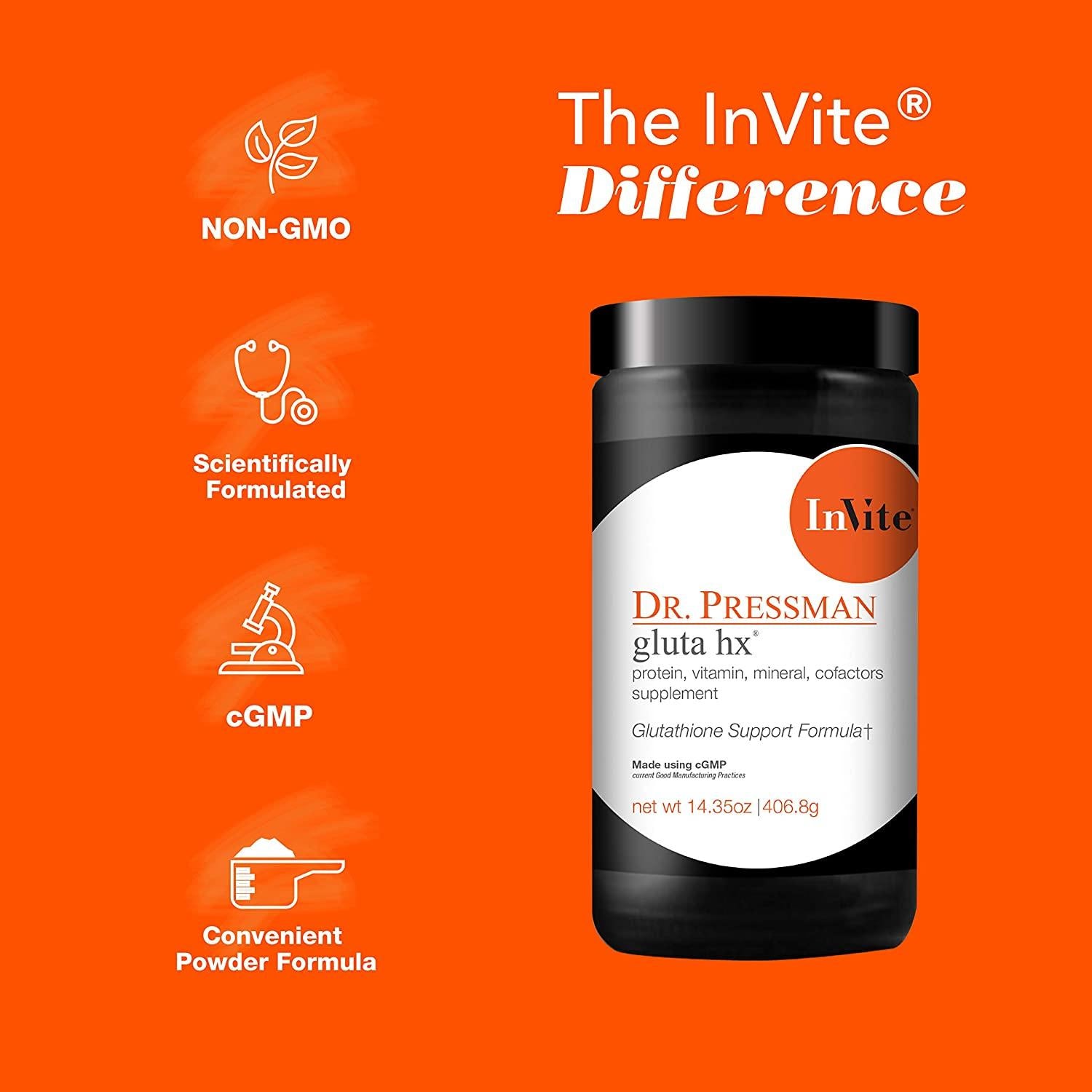 InVite Health Gluta Hx, Supports detoxification and Immune Health, 14.35 Oz (Pack of 3)