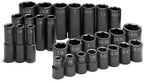 SK Hand Tools 4051 1/2-Inch Drive 6 Point Standard and Deep Fractional Impact Socket Set, 28-Piece