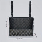 Car Purse Handbag Holder Between Seats, Leather Car Seat Back Organizer With 3 Pockets, LarCapacity StoraBag