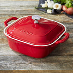 STAUB - 40508-636 STAUB Ceramics Square Covered Baking Dish, 9x9-inch, Cherry