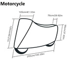Outdoor Bike Motorcycle Cover Waterproof UV Protection Heavy-Duty 210T Fabric With Lock Hole For MTB Road Bikes Protection Case