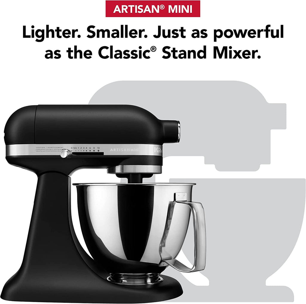 Kitchenaid Artisan Mini Plus 3.5-Qt. Tilt-Head Stand Mixer with Flex Edge Beater, Black Matte