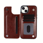 For  15/ 14/ 13/ 12/ 11 Pro Max/ Mini/ XR/ XS Max/ SE 2022/2020/ 7/ 8 Plus Wallet Case With Card Holder, PU Faux Leather Kickstand Card Slots Case, Double Magnetic Clasp And Durable Shockproof Cover