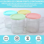 Ninja XSKPNTLD2 Creami Deluxe Pints 4 Pack, Compatible with NC500 Series Creami  eluxe Ice Cream Makers, BPA-Free & Dishwasher Safe