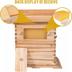wuyule 7Pcs Auto Beehive Frame Comb Wooden Beehive House, Automatic Honey Flows Hive Beehive Frames Kit, Beehives and Supplies Starter Kit for Beekeepers