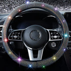 Sparkle And Shine: Universal Artificial Diamond Car Steering Wheel Cover Set