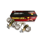 Steel Entry Door Knob Combo Lock Set with Deadbolt and 18 Keys Total, (3-Pack, Keyed Alike)