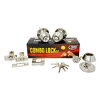 Steel Entry Door Knob Combo Lock Set with Deadbolt and 18 Keys Total, (3-Pack, Keyed Alike)